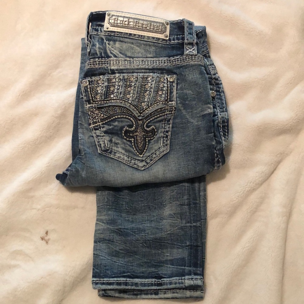 Rock Revival Womens denim jeans size 28 Easy Straight Ice
